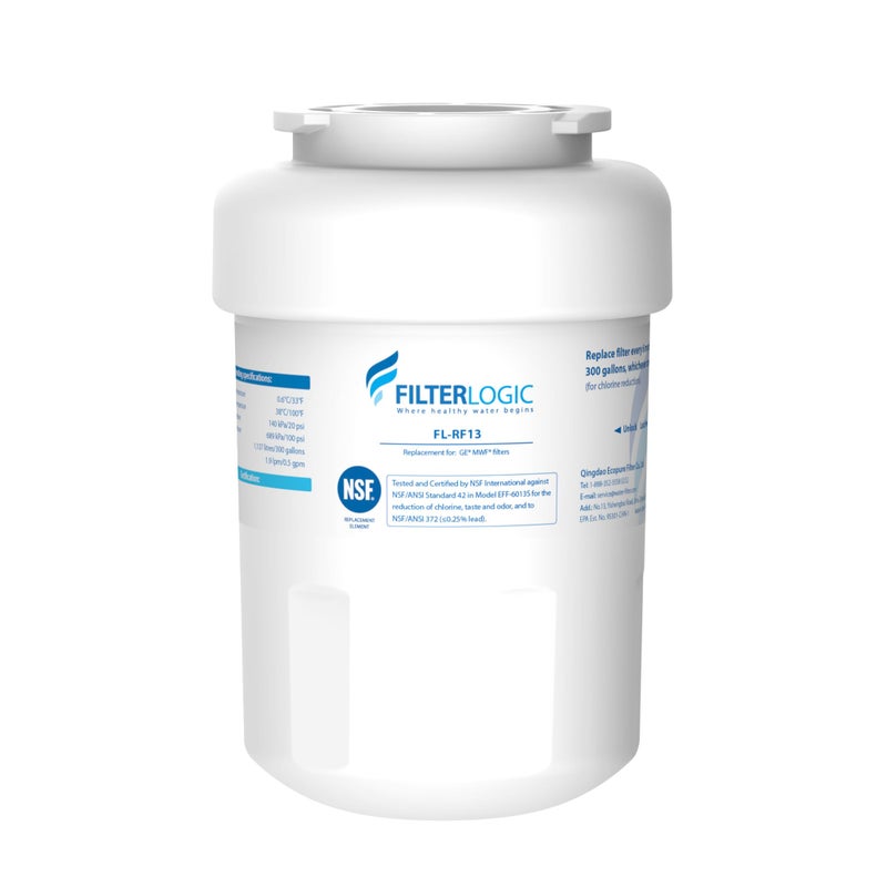 Filterlogic FL-RF13 Replacement for GEÂ® MWFÂ®, SmartWaterÂ® MWFP, MWFINT, MWFA, GWF, HDX FMG-1, GSE25GSHECSS, WFC1201, RWF1060, KenmoreÂ® 9991 Refrigerator Water filter - Image 1